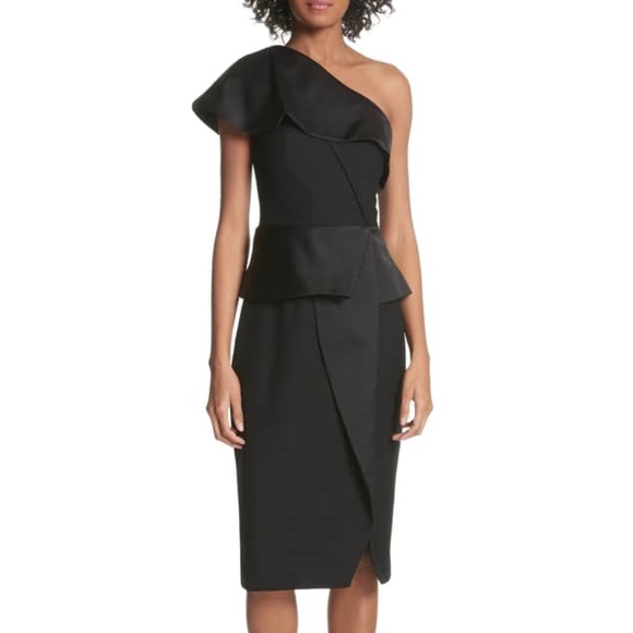 ted baker one shoulder green dress